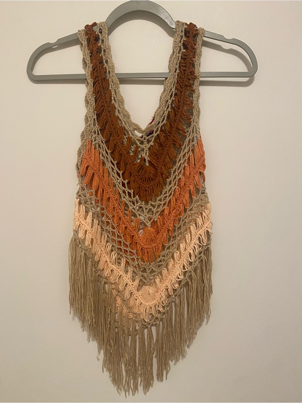 Say What? Macrame Boho 70s Tank Top